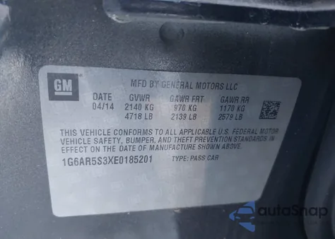 2014 Cadillac Cts Luxury from USA, damaged, VIN 1G6AR5S3XE0185201